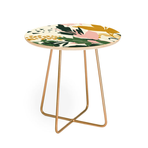 Marta Barragan Camarasa Art nature brushstrokes I Round Side Table
