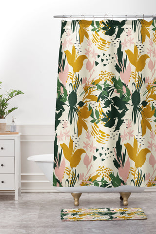 Marta Barragan Camarasa Art nature brushstrokes I Shower Curtain And Mat