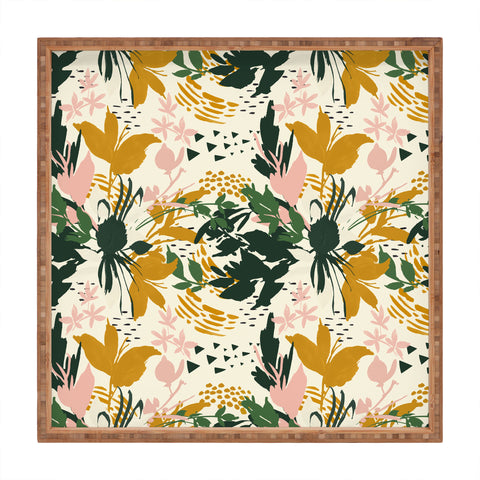 Marta Barragan Camarasa Art nature brushstrokes I Square Tray