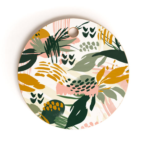 Marta Barragan Camarasa Art nature brushstrokes II Cutting Board Round