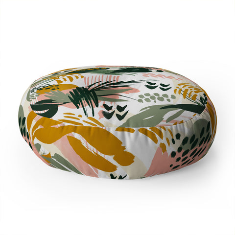 Marta Barragan Camarasa Art nature brushstrokes II Floor Pillow Round