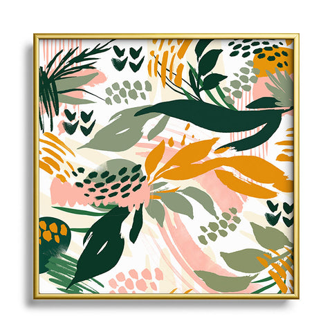 Marta Barragan Camarasa Art nature brushstrokes II Square Metal Framed Art Print