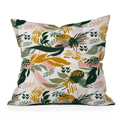 Marta Barragan Camarasa Art nature brushstrokes II Throw Pillow