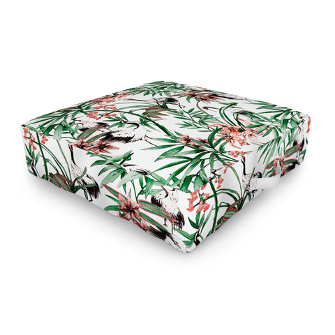 Marta Barragan Camarasa Asian birds in nature Outdoor Floor Cushion