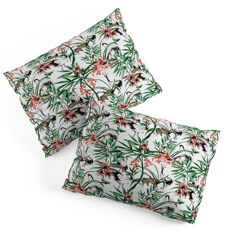Marta Barragan Camarasa Asian birds in nature Pillow Shams