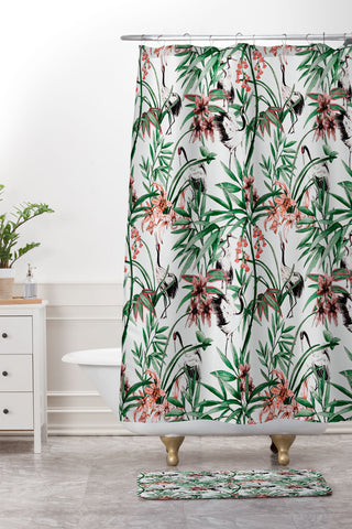 Marta Barragan Camarasa Asian birds in nature Shower Curtain And Mat