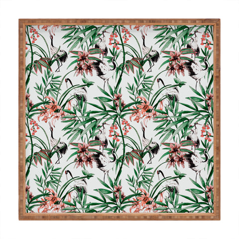 Marta Barragan Camarasa Asian birds in nature Square Tray
