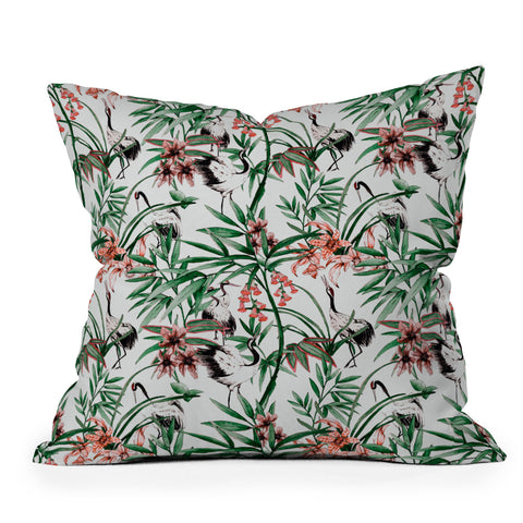 Marta Barragan Camarasa Asian birds in nature Throw Pillow