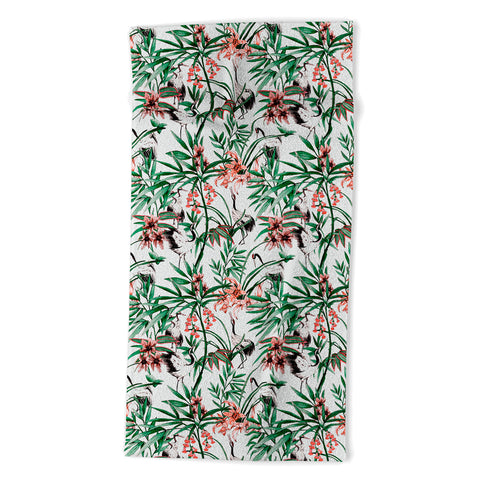 Marta Barragan Camarasa Asian birds in nature Beach Towel
