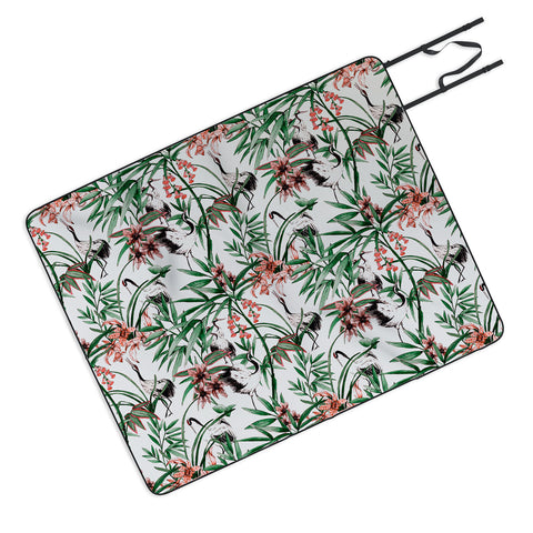 Marta Barragan Camarasa Asian birds in nature Picnic Blanket
