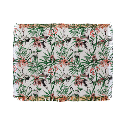 Marta Barragan Camarasa Asian birds in nature Throw Blanket