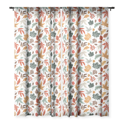 Marta Barragan Camarasa Autumn leaves fall II Sheer Window Curtain