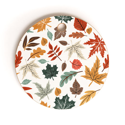 Marta Barragan Camarasa Autumn leaves fall II Cutting Board Round