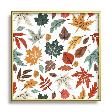 Marta Barragan Camarasa Autumn leaves fall II Square Metal Framed Art Print