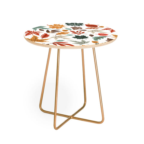 Marta Barragan Camarasa Autumn leaves fall II Round Side Table