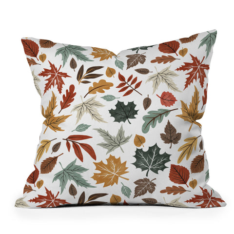Marta Barragan Camarasa Autumn leaves fall II Throw Pillow