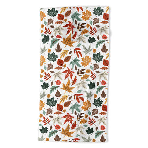 Marta Barragan Camarasa Autumn leaves fall II Beach Towel