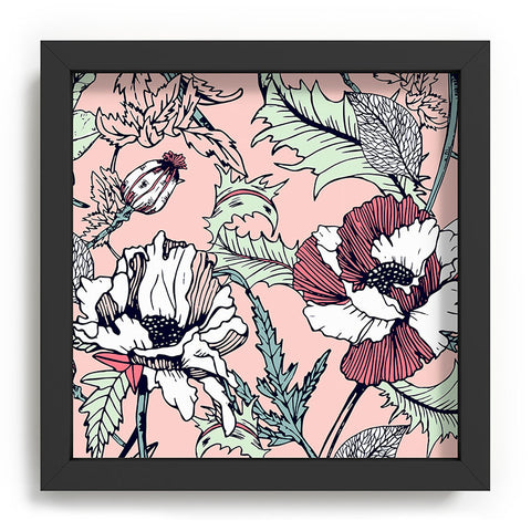 Marta Barragan Camarasa Autumnal flowering of poppies Recessed Framing Square