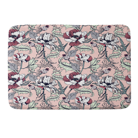 Marta Barragan Camarasa Autumnal flowering of poppies Memory Foam Bath Mat
