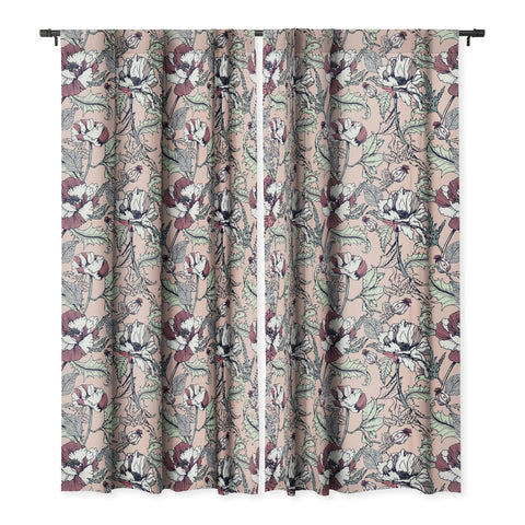 Marta Barragan Camarasa Autumnal flowering of poppies Blackout Window Curtain