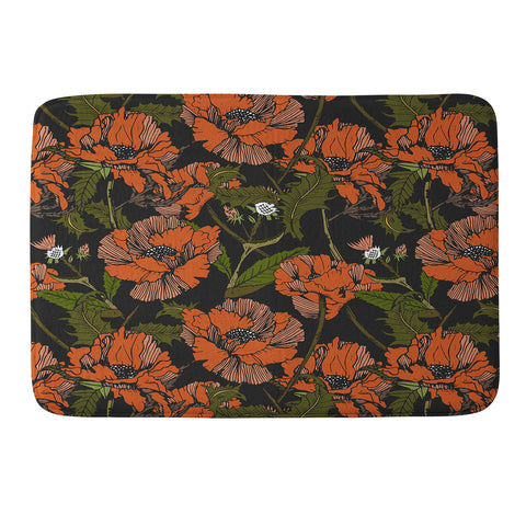 Marta Barragan Camarasa Autumnal flowering of poppies I Memory Foam Bath Mat