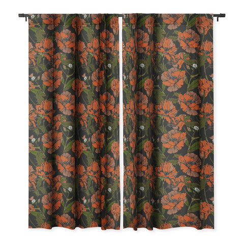 Marta Barragan Camarasa Autumnal flowering of poppies I Blackout Window Curtain