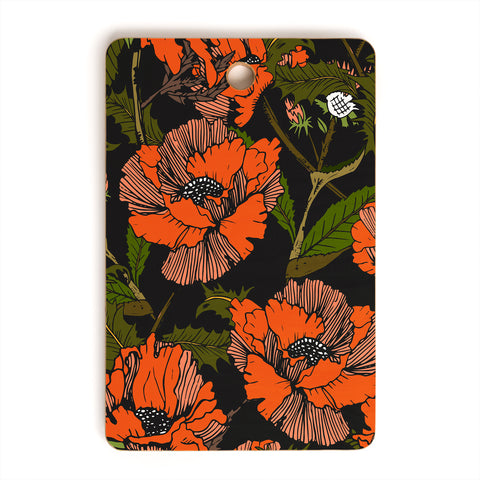 Marta Barragan Camarasa Autumnal flowering of poppies I Cutting Board Rectangle