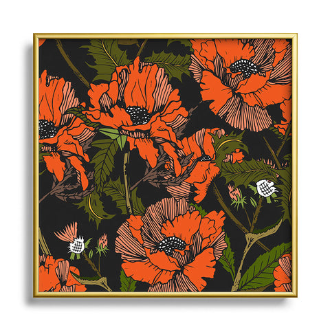 Marta Barragan Camarasa Autumnal flowering of poppies I Square Metal Framed Art Print