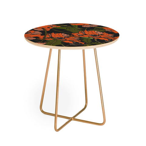 Marta Barragan Camarasa Autumnal flowering of poppies I Round Side Table
