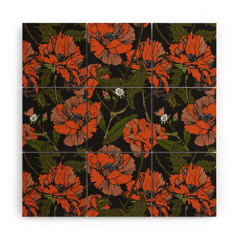 Marta Barragan Camarasa Autumnal flowering of poppies I Wood Wall Mural
