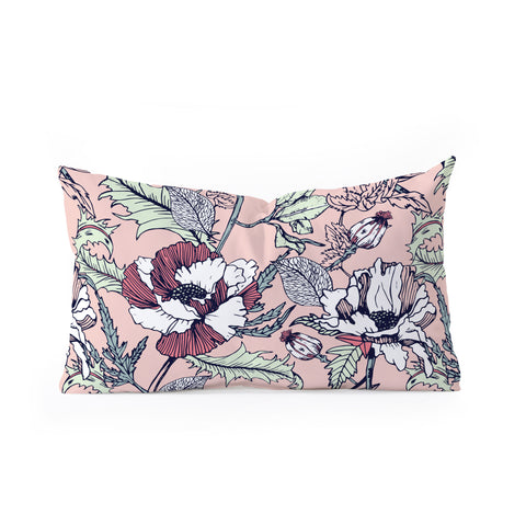 Marta Barragan Camarasa Autumnal flowering of poppies Oblong Throw Pillow