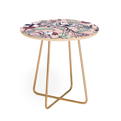 Marta Barragan Camarasa Autumnal flowering of poppies Round Side Table