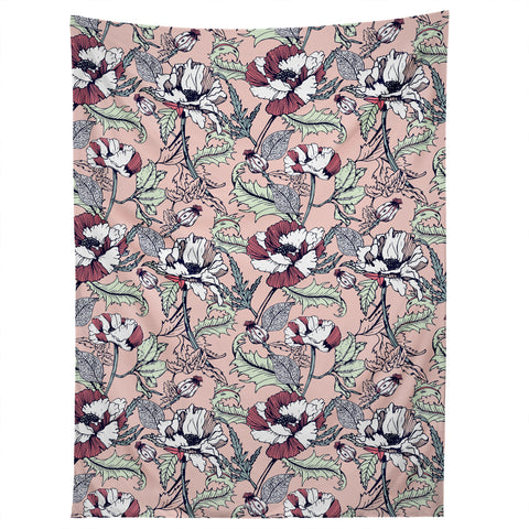 Marta Barragan Camarasa Autumnal flowering of poppies Tapestry