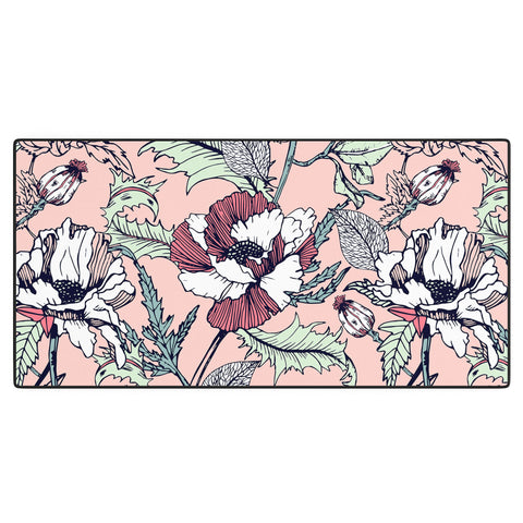 Marta Barragan Camarasa Autumnal flowering of poppies Desk Mat