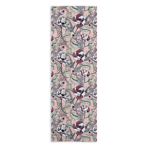 Marta Barragan Camarasa Autumnal flowering of poppies Yoga Towel