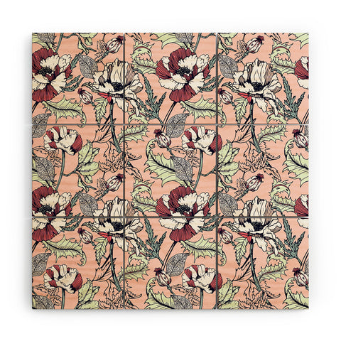 Marta Barragan Camarasa Autumnal flowering of poppies Wood Wall Mural