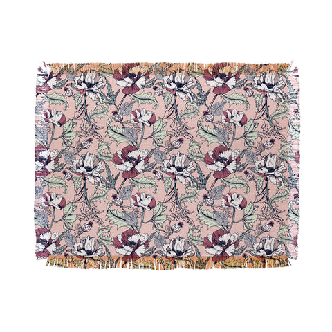 Marta Barragan Camarasa Autumnal flowering of poppies Throw Blanket