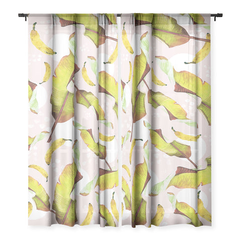 Marta Barragan Camarasa Banana leaf and bananas Sheer Non Repeat