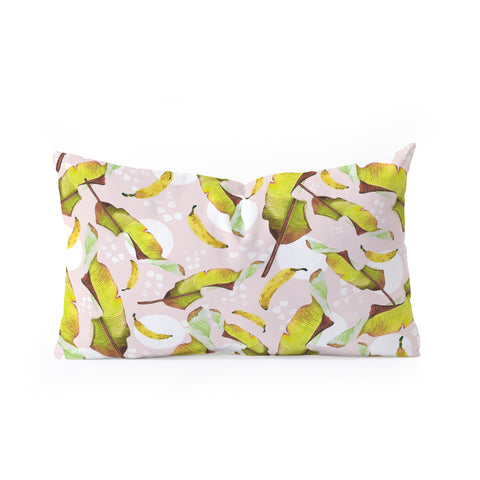 Marta Barragan Camarasa Banana leaf and bananas Oblong Throw Pillow