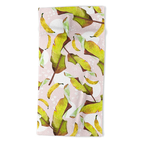 Marta Barragan Camarasa Banana leaf and bananas Beach Towel
