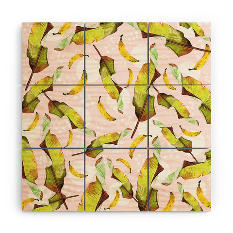 Marta Barragan Camarasa Banana leaf and bananas Wood Wall Mural
