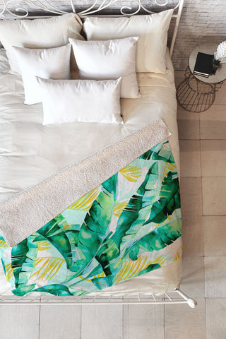 Marta Barragan Camarasa Banana leaf II Fleece Throw Blanket