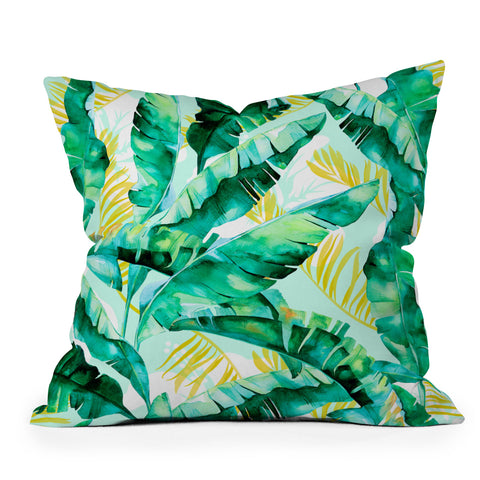 Marta Barragan Camarasa Banana leaf II Throw Pillow