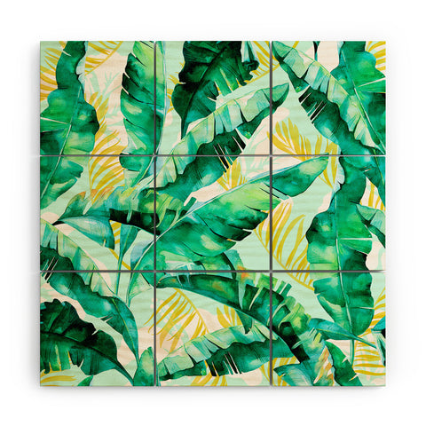 Marta Barragan Camarasa Banana leaf II Wood Wall Mural