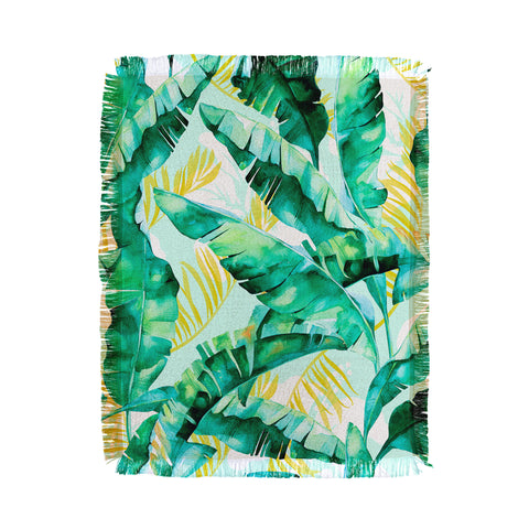 Marta Barragan Camarasa Banana leaf II Throw Blanket