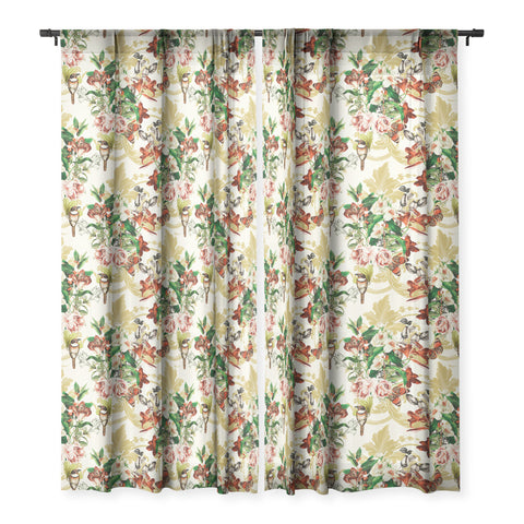 Marta Barragan Camarasa Baroque flower bouquet I Sheer Window Curtain