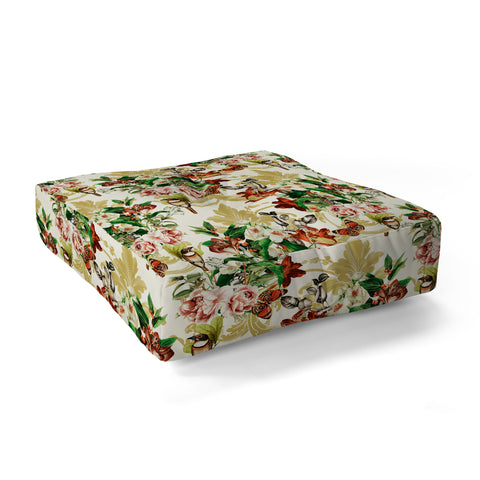 Marta Barragan Camarasa Baroque flower bouquet I Floor Pillow Square