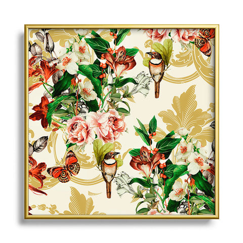 Marta Barragan Camarasa Baroque flower bouquet I Square Metal Framed Art Print