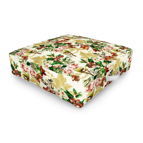 Marta Barragan Camarasa Baroque flower bouquet I Outdoor Floor Cushion