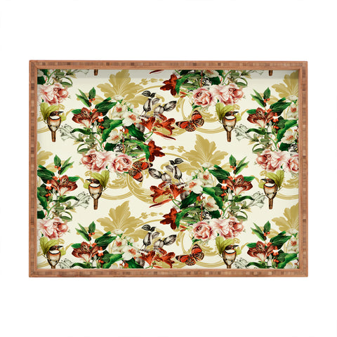 Marta Barragan Camarasa Baroque flower bouquet I Rectangular Tray
